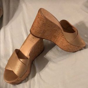 Vince Camuto gold wedges size 8.5